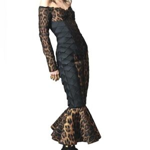 Balmain Runway desert collection Elegant Leopard Print Dress